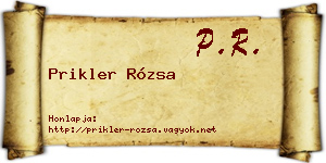 Prikler Rózsa névjegykártya